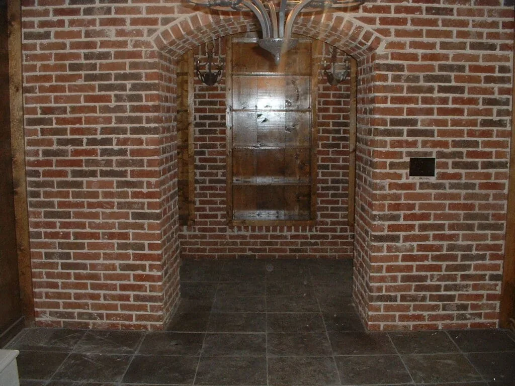 Custom basement bar with granite countertops